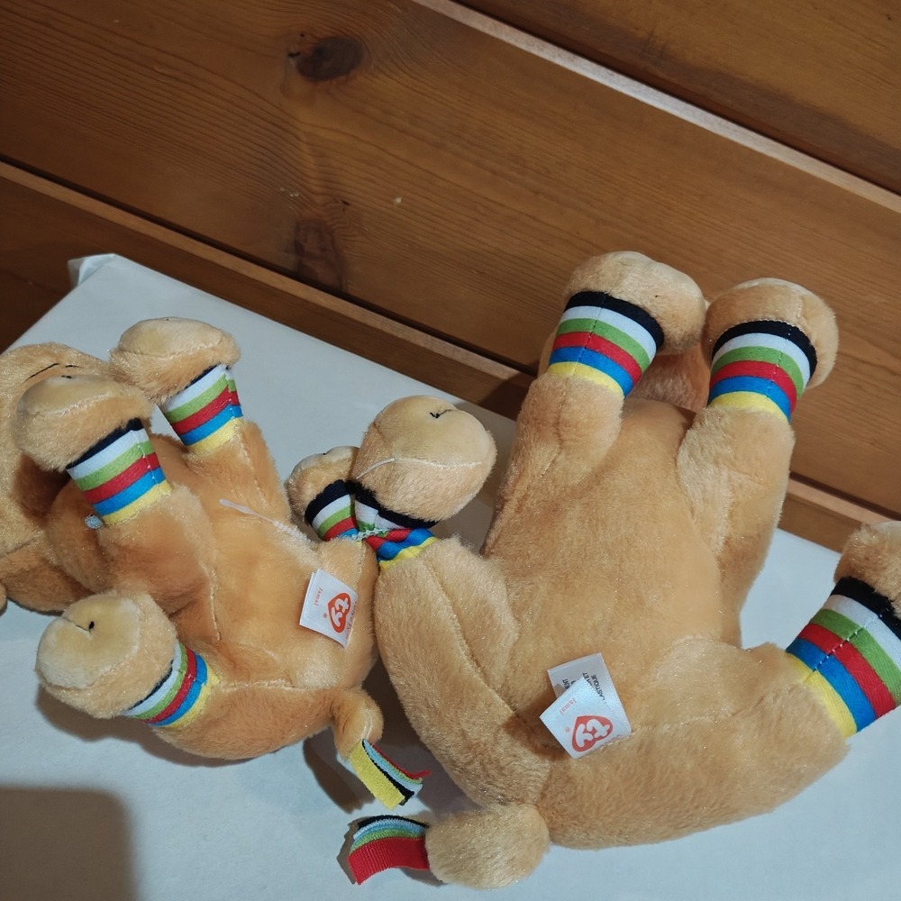 Set of 2 Ty Beanie Babies 12" & 8" JAMAL‎ the Camel Plush Heart Tags VelveTy - Picture 5 of 6